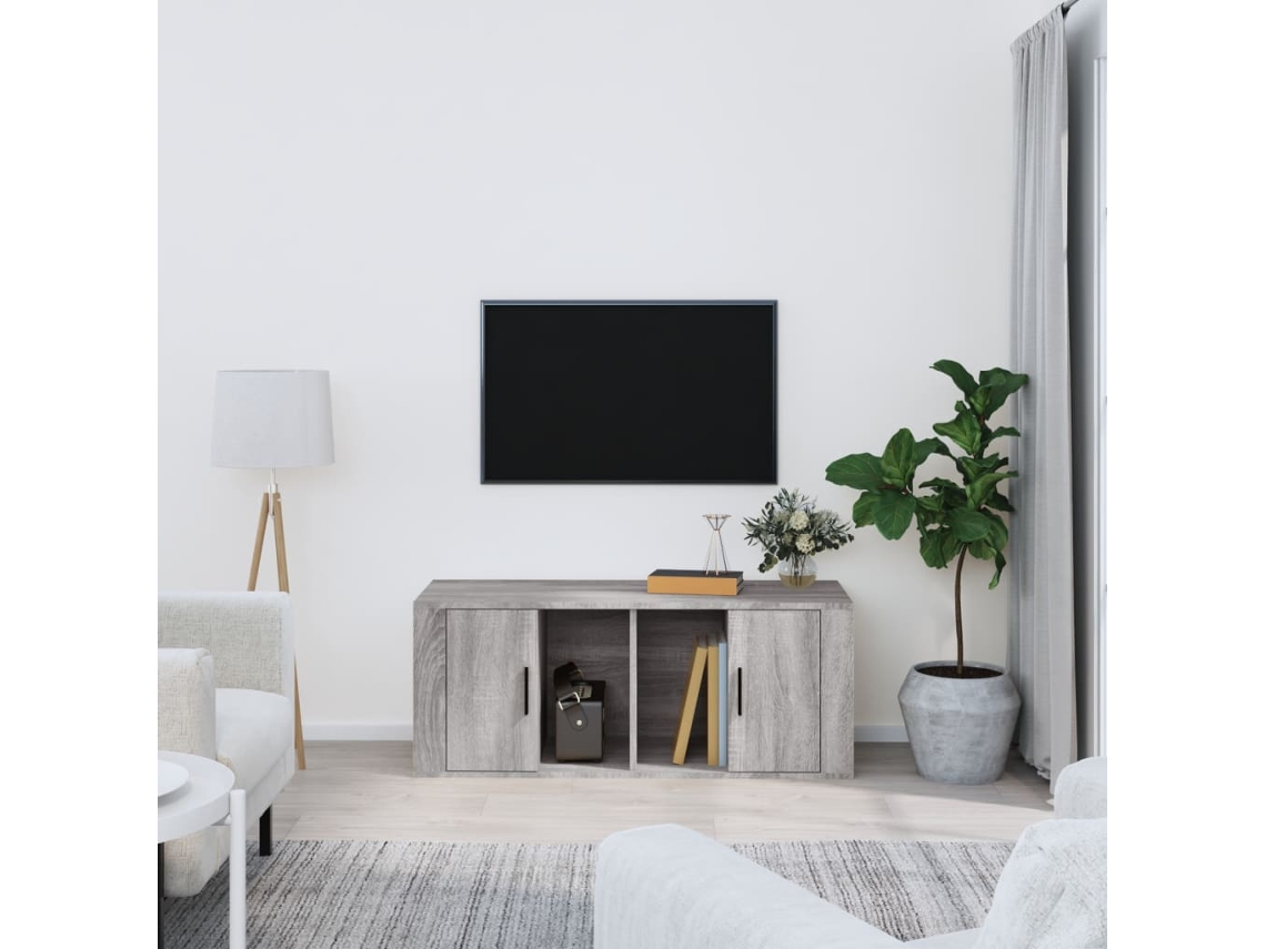 Mueble Tv 100 x 35 x 40 cm Base Madera Gris Sonoma-Derivatives