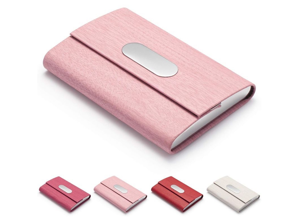 2026-cartera De Tarjetas Pequeña Con Cierre Magnético Y Múltiples Bolsillos Para Tarjetas De Identidad Y Negocios (rosa)