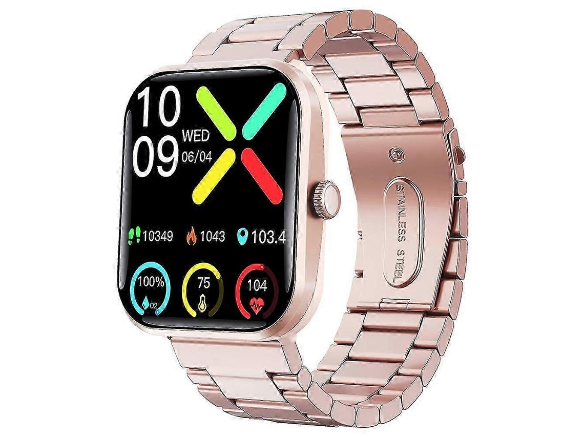 Reloj inteligente F96 con llamadas SOS y Bluetooth, monitor de glucosa y monitor de actividad física en bicicleta eléctrica (correa de acero)