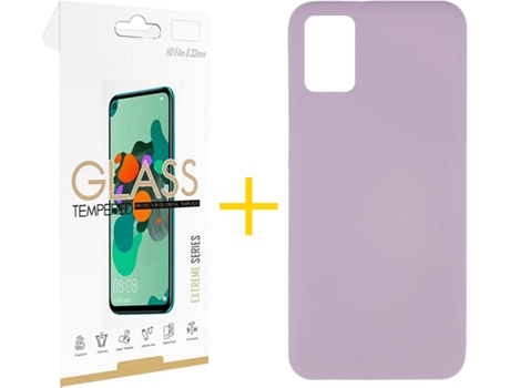 Kit Funda + Protector de Pantalla Samsung Galaxy A51 SKYHE Silicona Líquida (Morado)