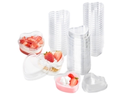 RNEMITERY Juego de 50 Piezas de Vasos para Postre, Recipientes Reutilizables de Plástico para Pudín, Mousse y Fiestas