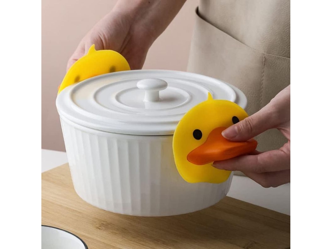 2026da-guantes Anti-calor Con Patrón De Pato Bonito Para Cocinar Hornear Y Manejar Ollas Resistentes Al Calor 2 Pares