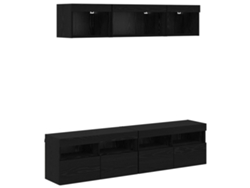 Maison Exclusive - Unidades De Tv De Pared Con Led Con Led 5 Pcs Roble Negro