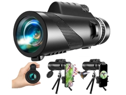 Telescopio Monocular 80x100 Para Adultos, Compacto, De Alta Potencia, Con Soporte Para Smartphone Y Trípode, Prisma Bak4 Y Lente Fmc (negro)