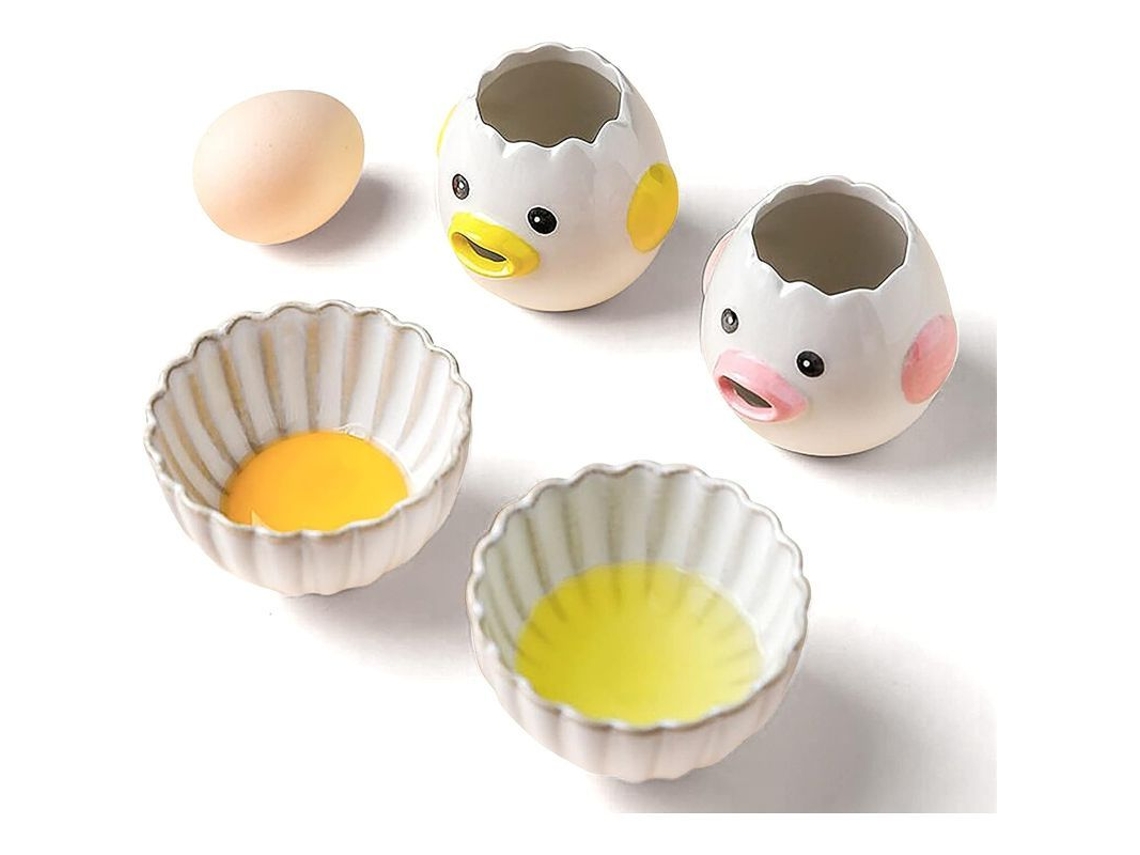 2026-39441-separador De Huevos Cerámica Para Cocina Accesorio De Panadería Amarillo Y Rosa