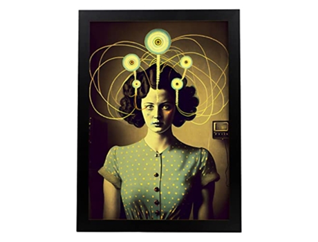 NACNIC Poster Células Nerviosas En Estilo Surrealismo Cinematográfico Ilustraciones Y Grabados De Historieta Abstracta Y Artística A4 Marcos Negros