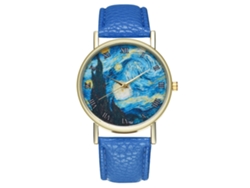 Reloj De Pulsera Zhoulianfa, Estilo Sencillo, Correa De Pu, Números Romanos, Cuarzo, Azul.