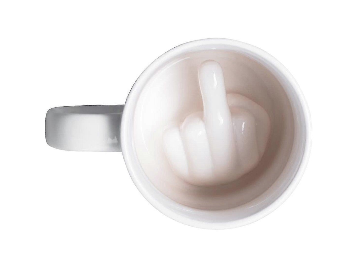 Taza de café, taza de cerámica con pegatina, dedo medio, taza de té Ly Ebike