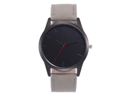 Reloj De Cuarzo Vansvar Para Hombre Con Esfera Redonda Y Correa De Piel Sintética Gris.