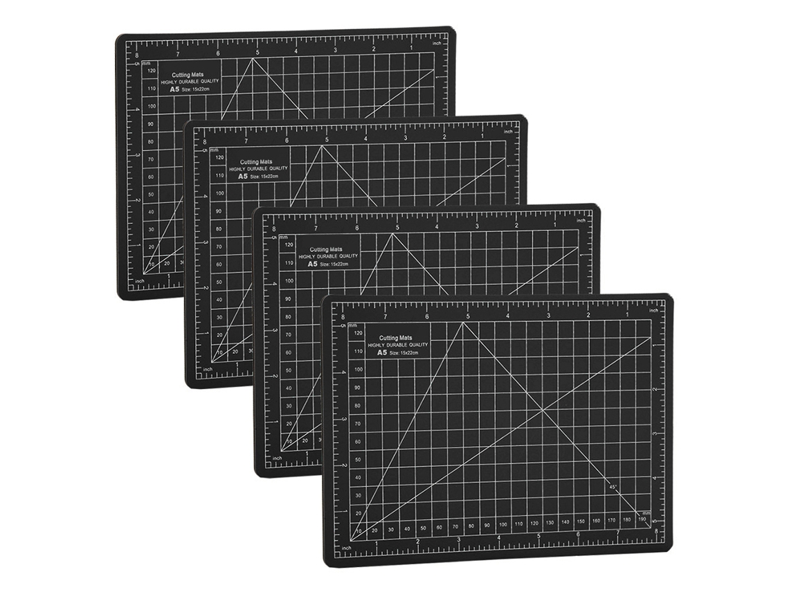 Tapete De Corte Antiadherente De Pvc A5, 4 Unidades, Para Grabado, Manualidades Y Protección De Mesas, 22 X 15 Cm.