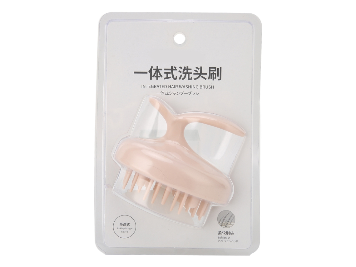 Cepillo Masajeador Ergonómico Portátil Para Champú, Ideal Para La Limpieza Del Cabello Y El Masaje Del Cuero Cabelludo - Rosa