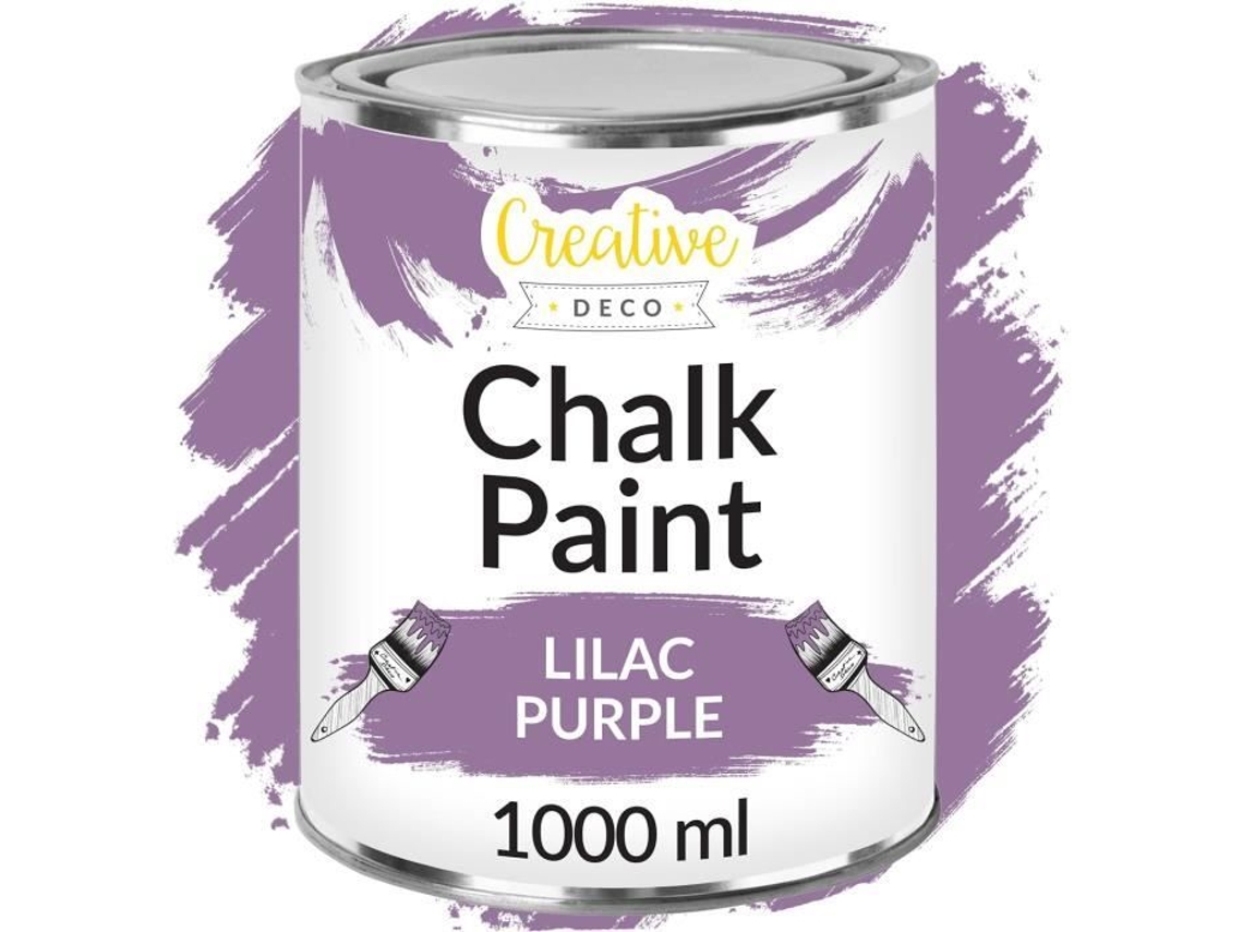 Creative Deco Pintura Tiza Lila 1L Mate y Lavable Ideal Renovación de Muebles de Madera Pintura para Paredes Interiores CREATIVE DECO