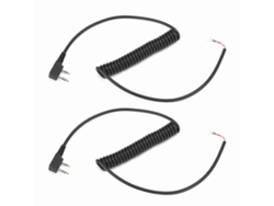 Cable De Micrófono Con Cable (2 Unidades) Para Radios Baofeng Uv5r, Kenwood Tk370 Y Motorola, 4 Cables, 2 Pines.