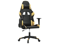 VIDAXL Silla Gaming De Masaje Cuero Sintético Negro Y Dorado