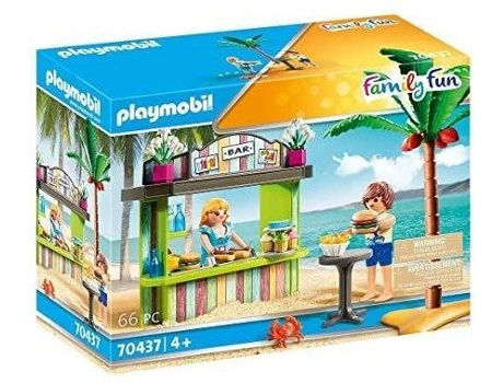PLAYMOBIL Family Fun: Beach Kiosk - 70438 (Edad Mínima: 4 - 66 piezas)