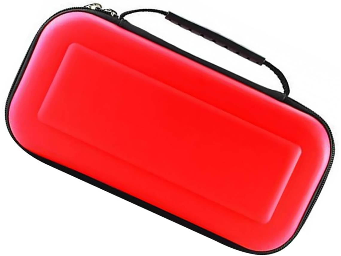 Estuche De Almacenamiento Rojo Con Doble Cremallera Para Consola De Videojuegos, 10 Ranuras De Almacenamiento En Pu Eva.
