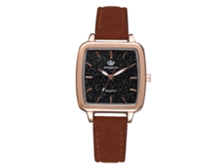 Reloj De Pulsera De Aleación Con Esfera Cuadrada Para Mujer, De Moda, Color Marrón