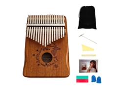 Piano de pulgar portátil de 17 teclas, madera de ciervo, para principiantes.