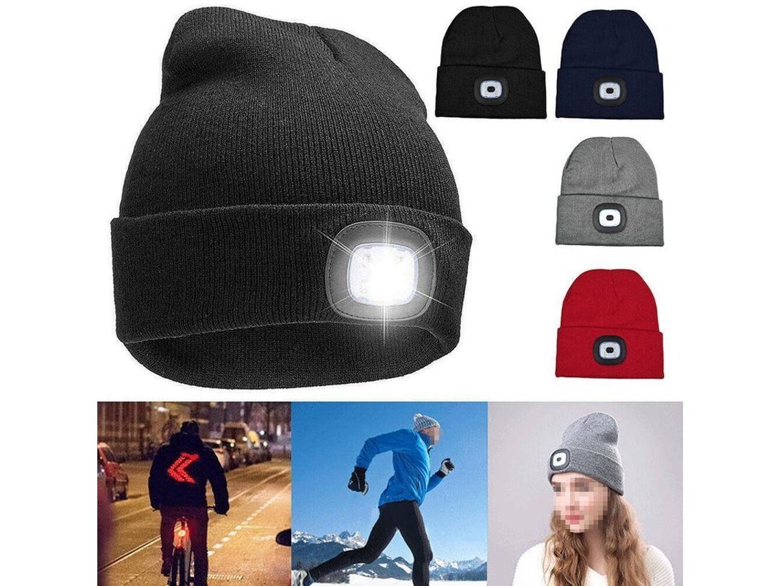 Gorro LED recargable por USB, unisex, para caza, camping e invierno, verde oscuro, sin marca.
