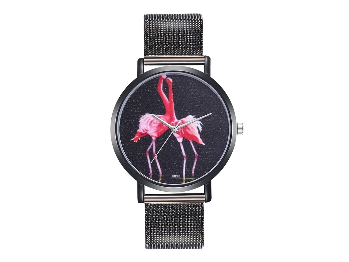 Reloj De Cuarzo Con Correa De Acero Dial Redondo De Moda Para Parejas Cielo Estrellado Negro