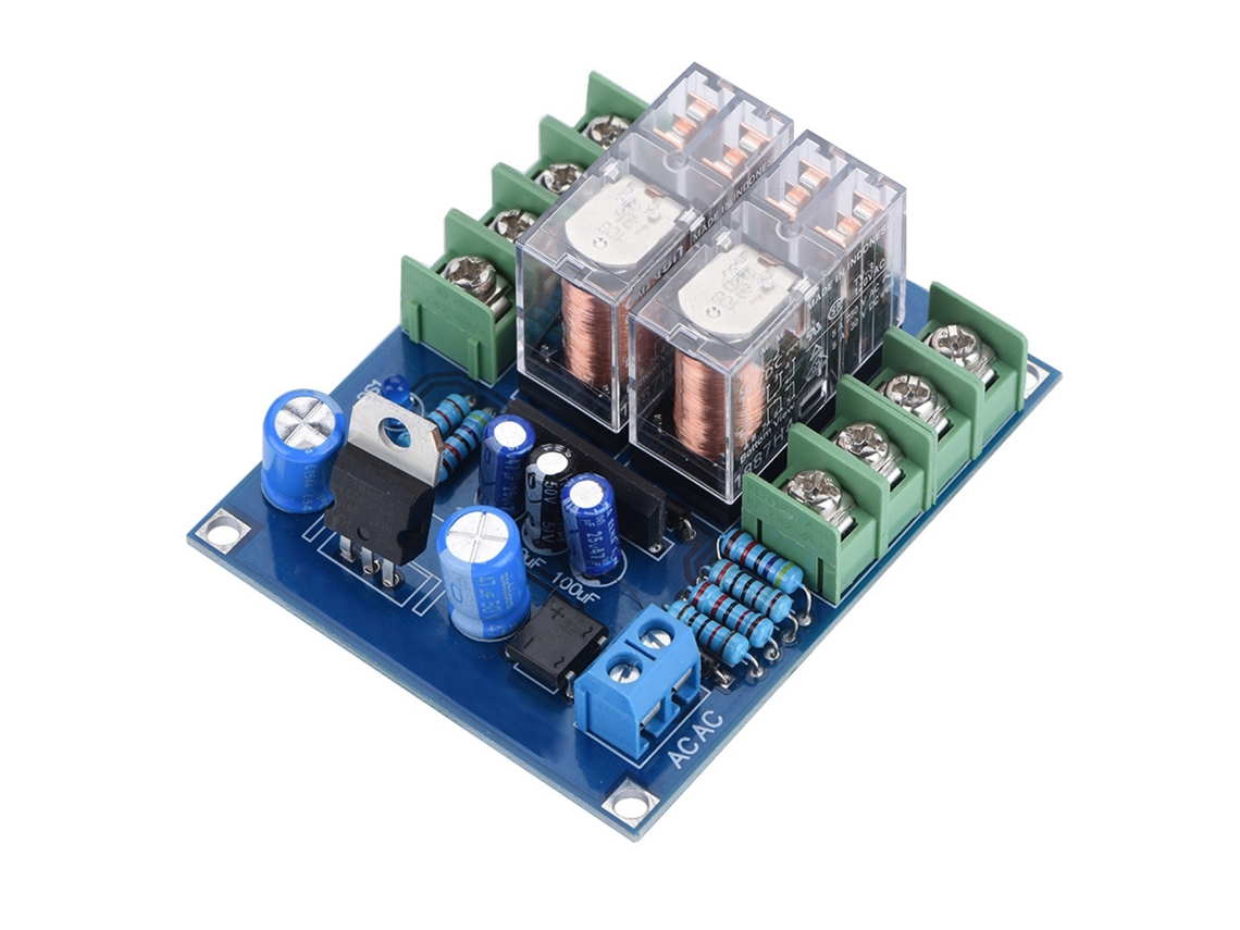 Módulo De Relé De Protección De Altavoz 7812+upc1237 Con Entrada De 12-24 V Para Un Circuito Estable Y Fácil Instalación.
