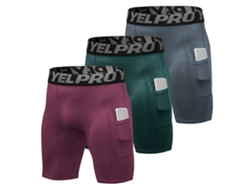 3 Pack Calcinhas De Esporte Para Homem Com Bolso Shorts Ativos Treino Underwear