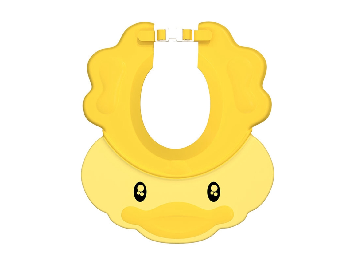 Gorro De Baño Flexible Amarillo Con Estampado De Dibujos Animados Para Bebé, Con Hebilla, Protege Los Ojos, Champú.