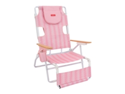 Flamingueo Silla Playa Reclinable Reposapiés Aluminio Rosa