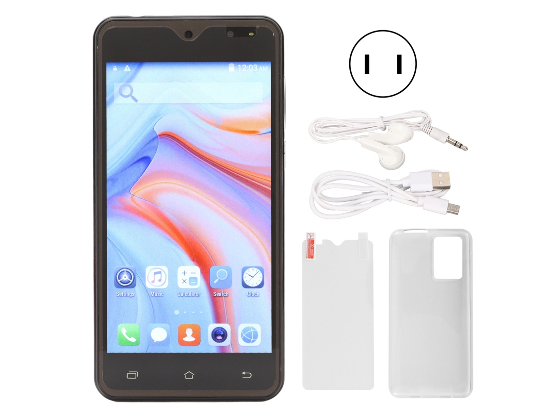 Celular 5 Polegadas 2gb+16gb Android 11.0 4800mah Bateria Mtk6580 8 Núcleos Preto