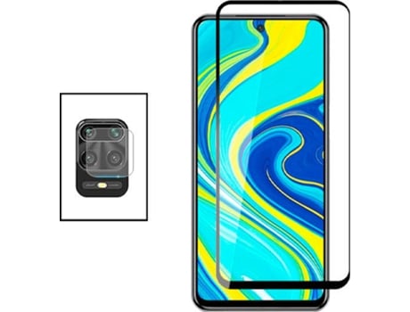 Kit Cristal Templado Ceramic Glass Full Cover Xiaomi Redmi Note 9 Pro Max PHONECARE y Protector de Cámara