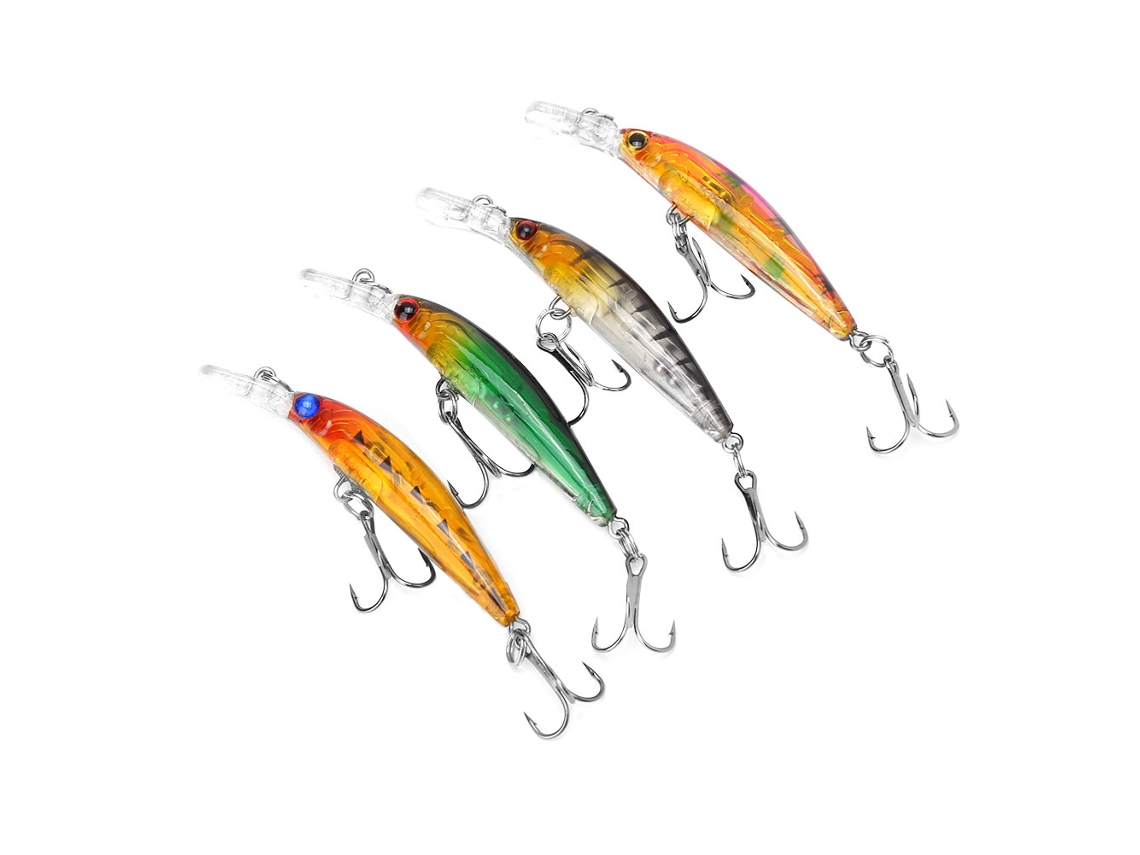 Señuelos de pesca Minnow 3,8 g 7 cm 4 unidades Vylara Señuelos de pesca duros sumergibles