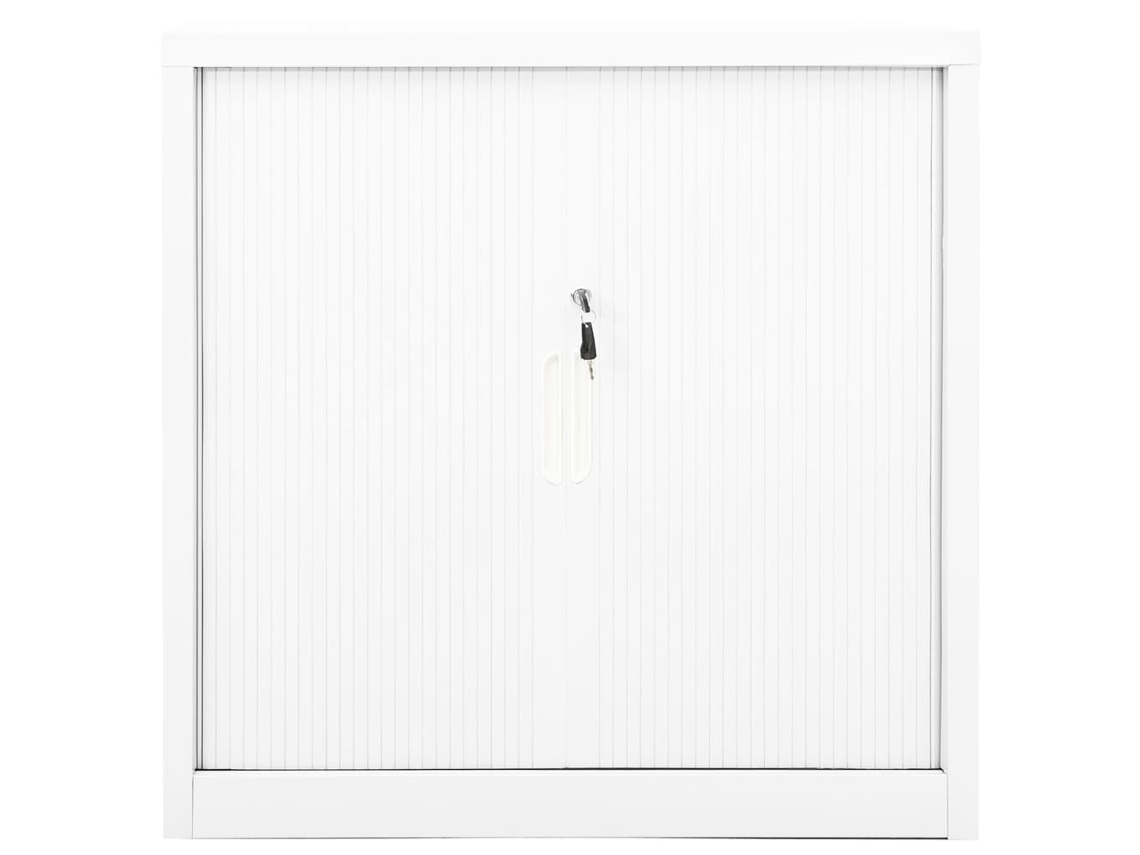 Armario con puerta corredera, acero, 90x40x90 cm, blanco, MAISON EXCLUSIVE