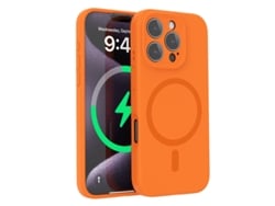 (naranja, Iphone 16) Funda Para Iphone, Silicona Líquida, Protección De Lente, Fuerte Fijación Magnética.