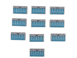 10 Piezas Conector De Cable Conductor 5 Puertos Terminal De Empalme Con Palanca Kit Para Cableado Azul