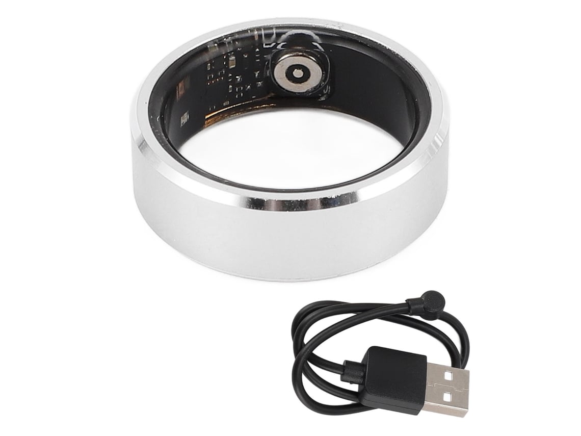 Anillo Inteligente Rastreador De Salud, Fitness Y Calorías, Bt, Resistente Al Agua, Plata, Talla 8