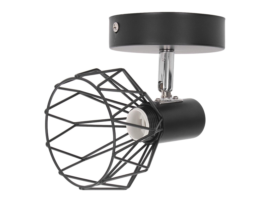 Apoio de Lâmpada Parede E14 Metal Estilo Industrial Preto ZYBLSSBB
