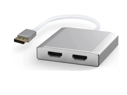 Hub DisplayPort a entrada HDMI dual MST/SST 4K Hub de transporte de transmisión múltiple de 2 HDMI para sistema Windows Mac Negro Yizhood