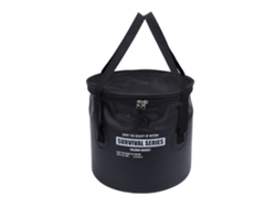 Cesta de lona plegable con bolsa de transporte para camping (negra)