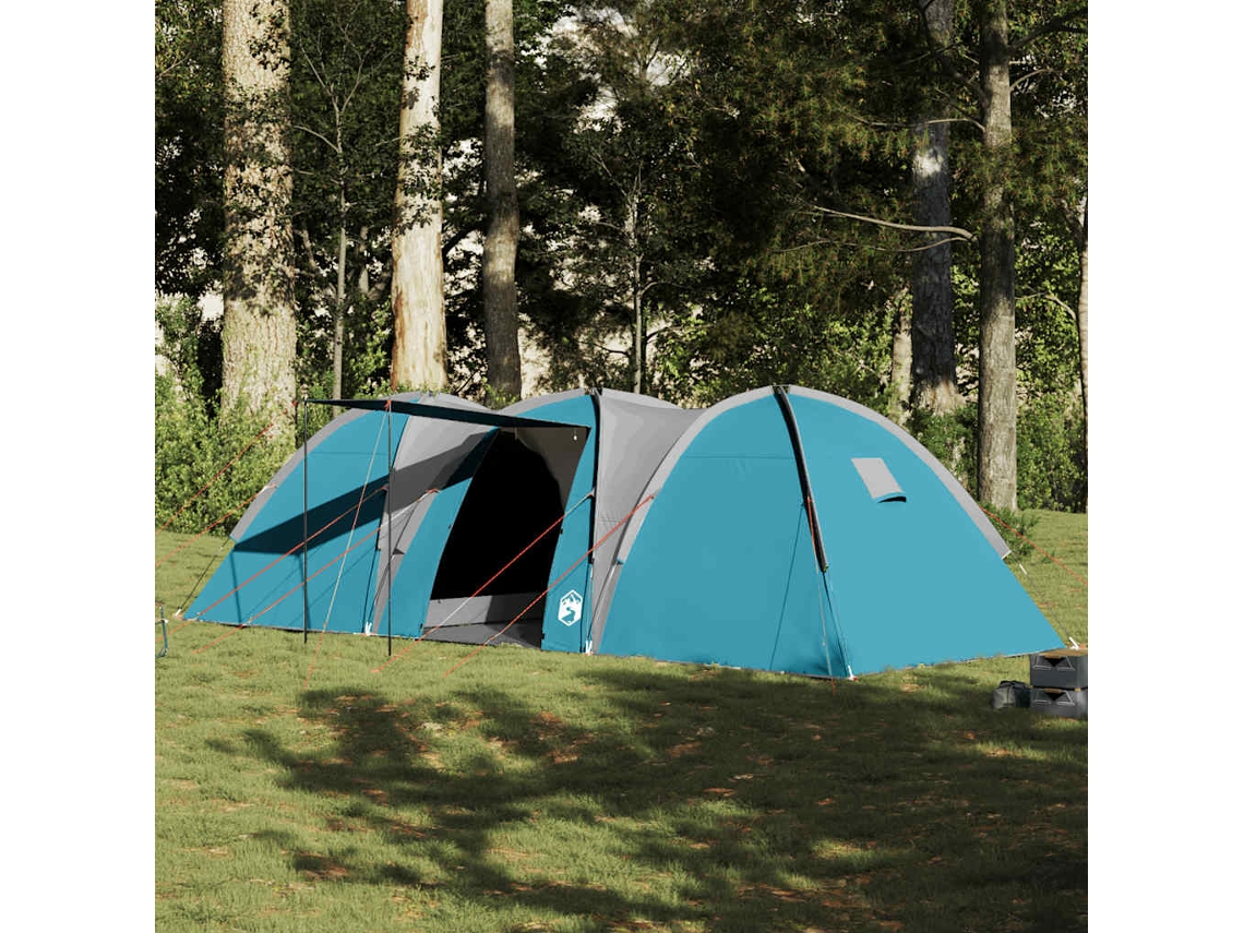 Tienda de campaña tipo domo familiar para 8 personas, impermeable, azul.