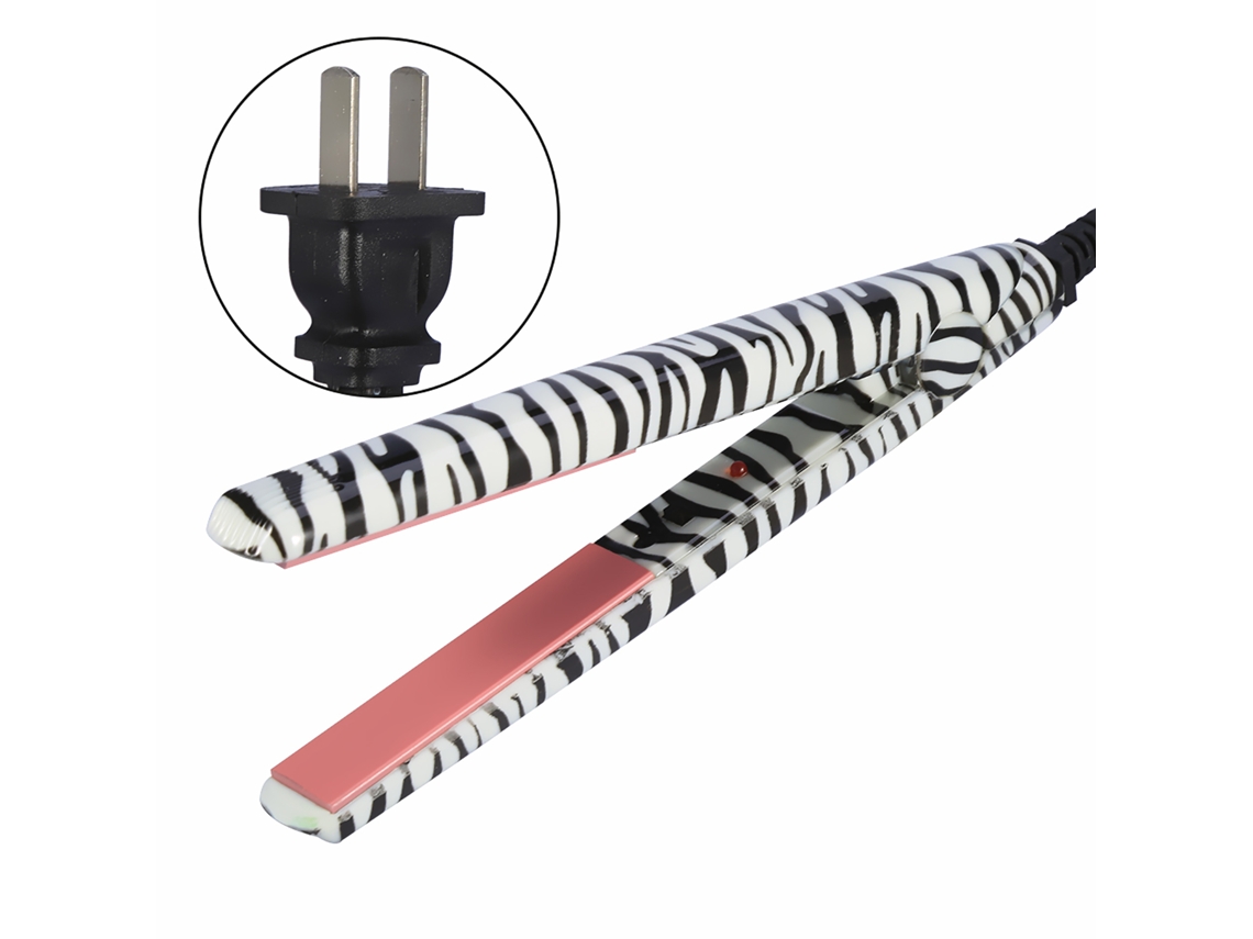 1pc Plancha De Pelo Portátil De Zebra Stripe Herramienta Electrónica Para Alisar El Pelo Y Peinar