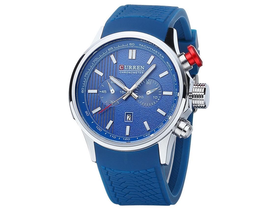 Reloj Elegante De Silicona, Movimiento Japonés, Esfera Grande Para Hombre.