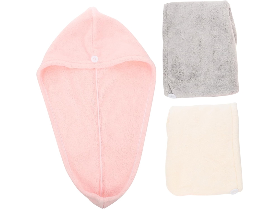 3pièces Serviettes Para Cheveux À Secado Rápido Absorbantes Y Confortables Lot Utilisation La D...