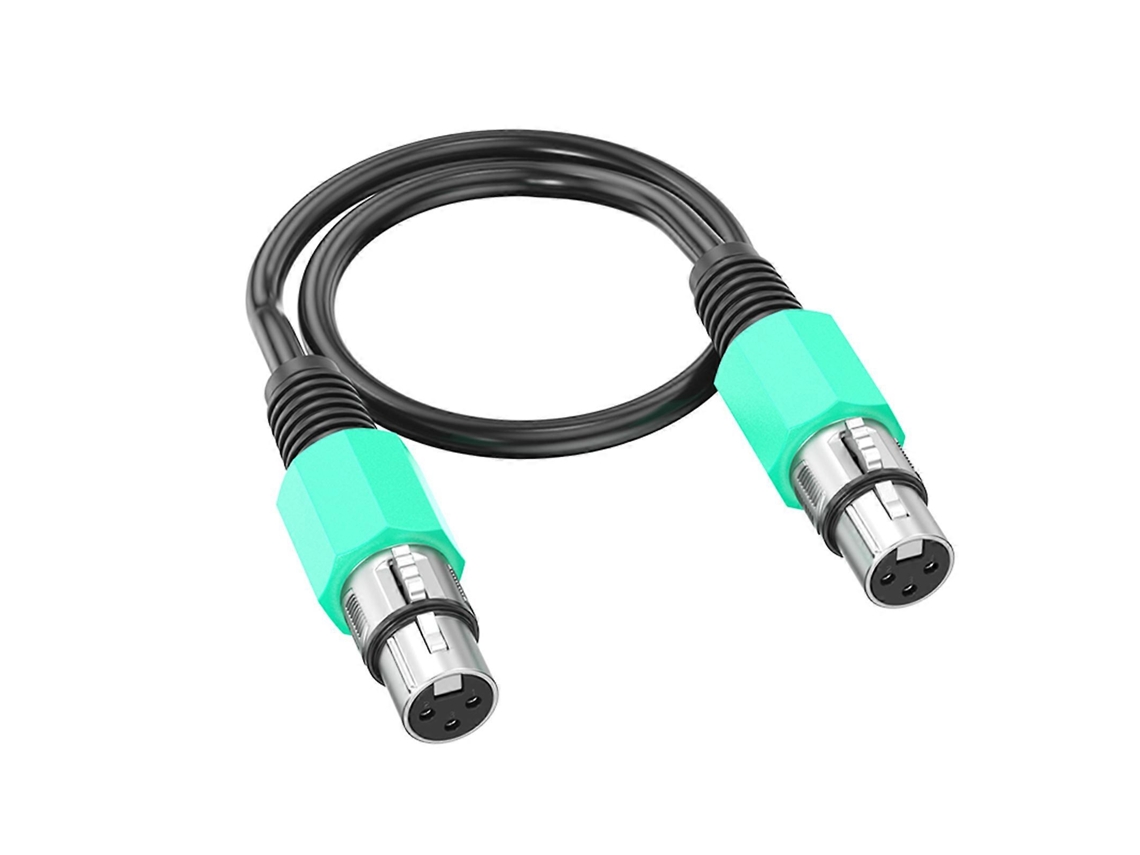 Cable auxiliar de alto rendimiento, de 30 cm a 10 m, con conectores hembra de 3 pines en ambos extremos para micrófonos, verde LALAMOLI
