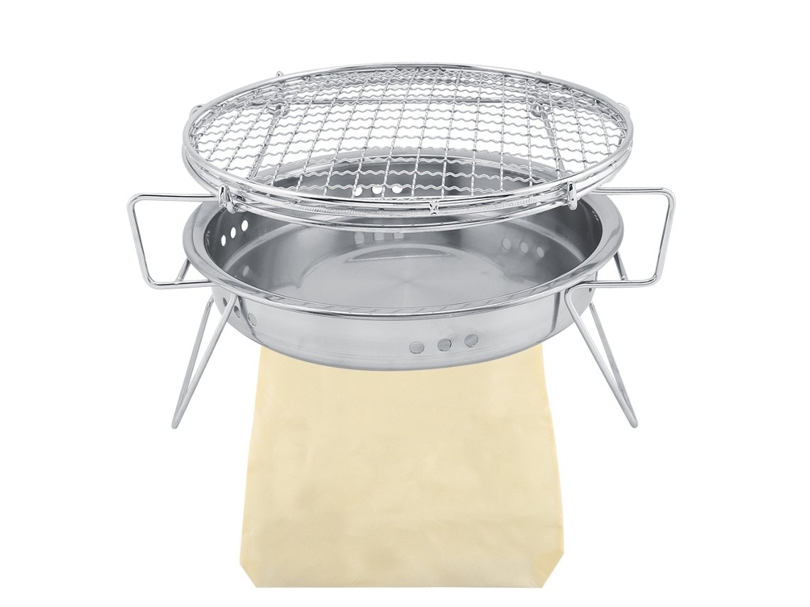 Mini Parrilla Plegable Portátil De Acero Inoxidable Para Acampar Al Aire Libre.