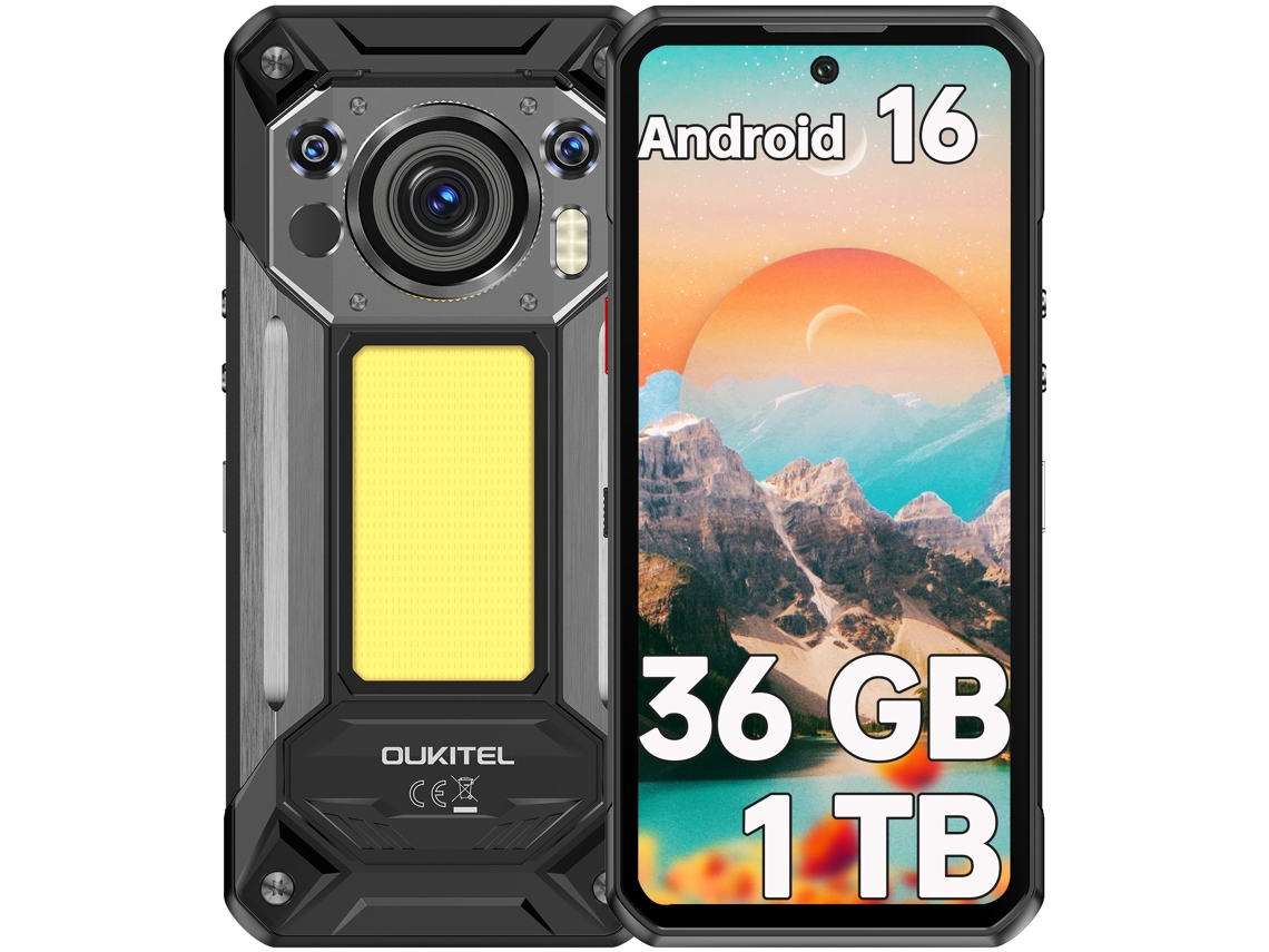 Smartphone Resistente 5g Oukitel Wp500 Android 16 36 Gb 1 Tb 6.8" Fhd+ 120hz 10000 Mah 108 Mp Nfc Negro