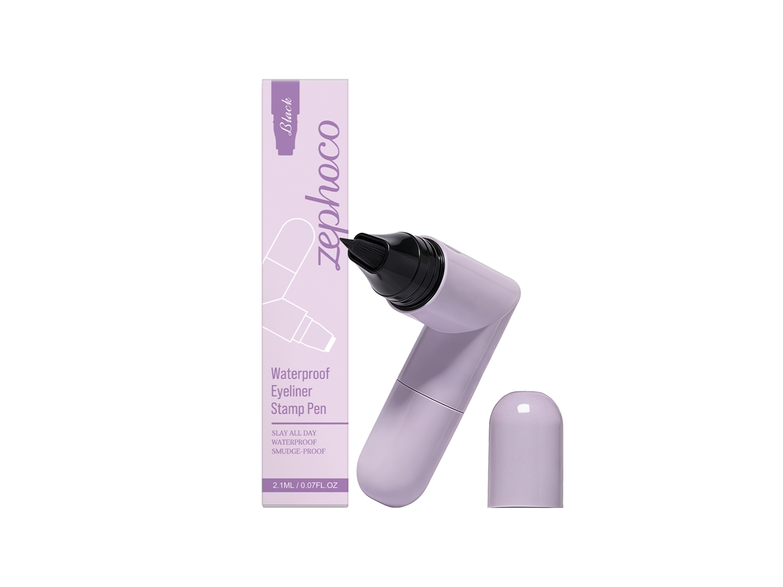 Delineador de ojos negro resistente al agua con sello