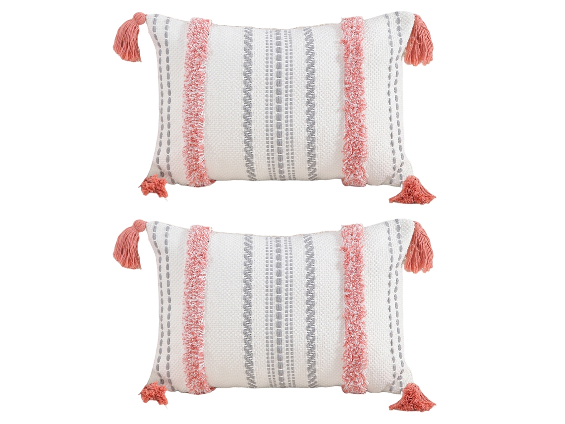 Funda De Almohada Bohemia Con Borlas, 30 X 50 Cm, Estilo Minimalista