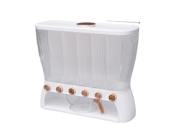 Dispensador de arroz, 6 compartimentos, cierre hermético, blanco (OEM)