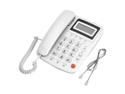 Teléfono De Escritorio Blanco (sin Batería) Con Identificador De Llamadas Para El Hogar Y La Oficina.
