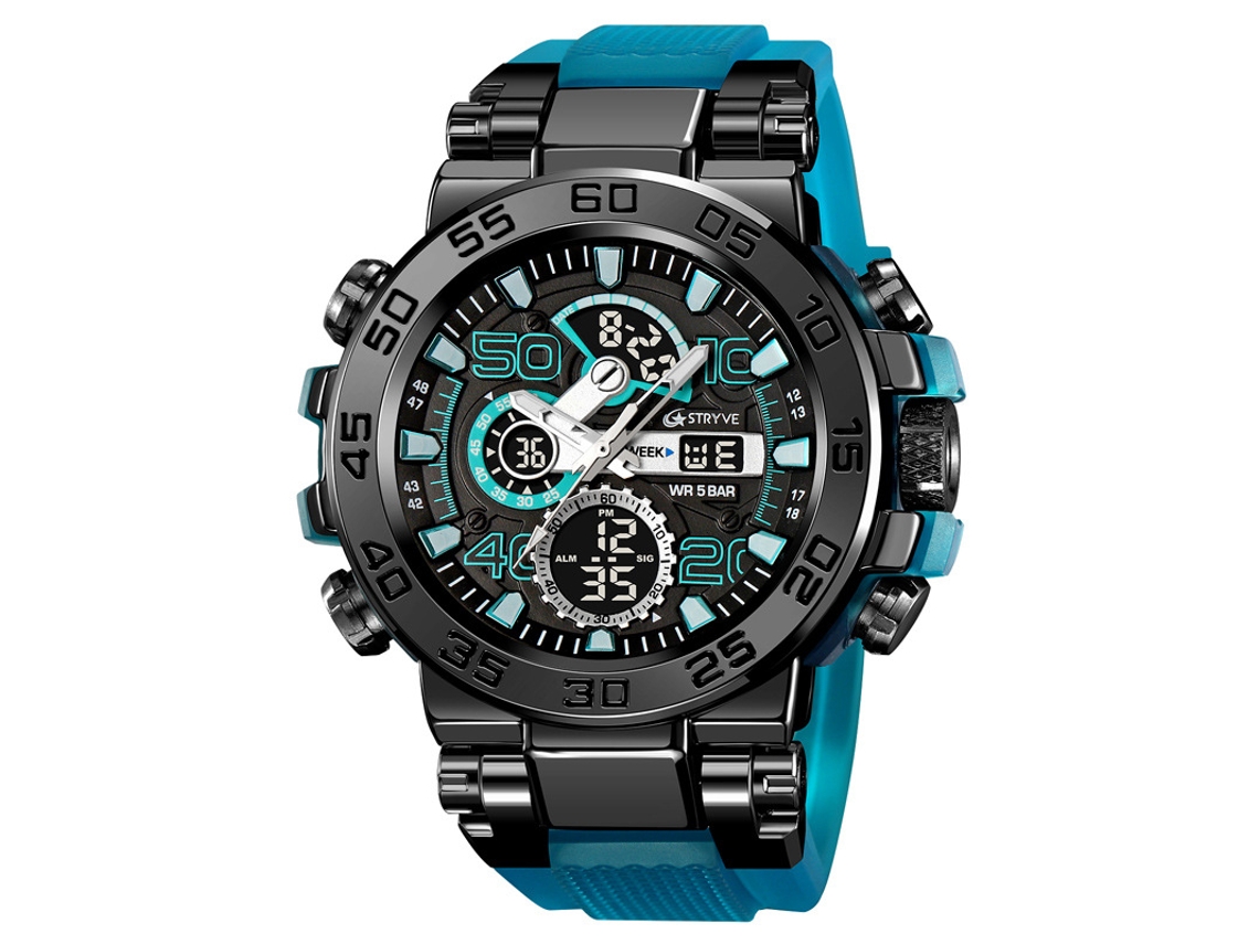 Reloj deportivo MDUG para hombre, resistente al agua, con doble pantalla luminosa y cronógrafo.